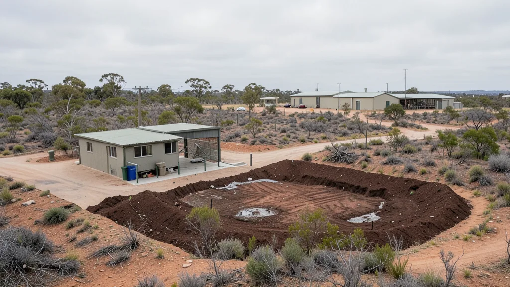 Imagem gerada por IA: Área de remediação de solo e água em uma base militar australiana.