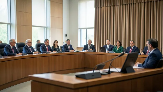 Imagem gerada por IA: Plenário do Senado durante sessão sobre a PEC da Segurança Pública