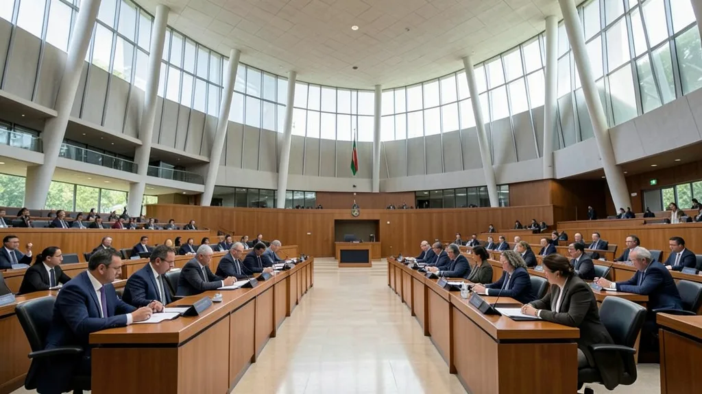 Plenário do Senado durante uma sessão, com parlamentares reunidos em Brasília.