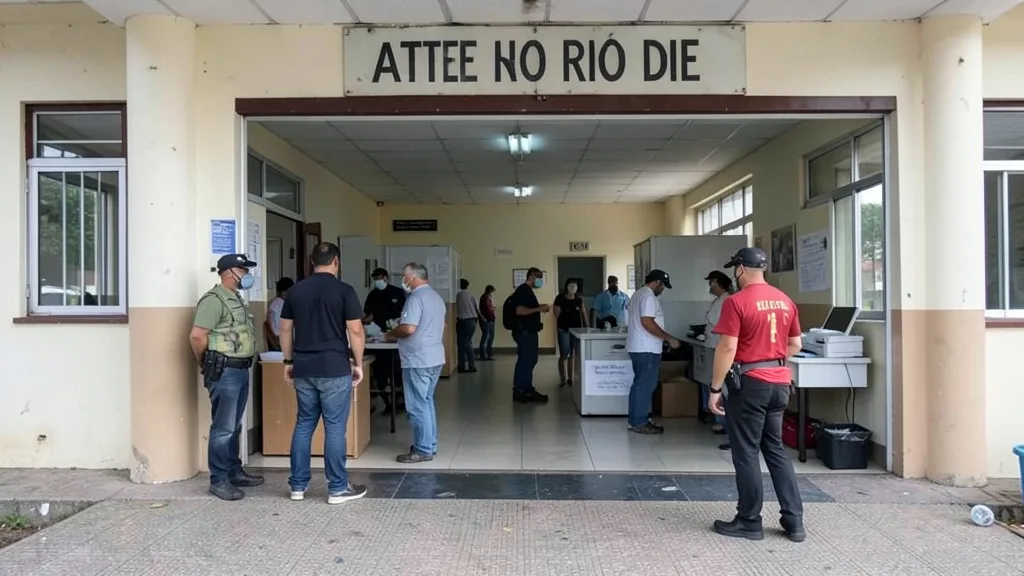 Imagem gerada por IA: Eleitores chegam a um local de votação no bairro do Catete, no Rio de Janeiro.
