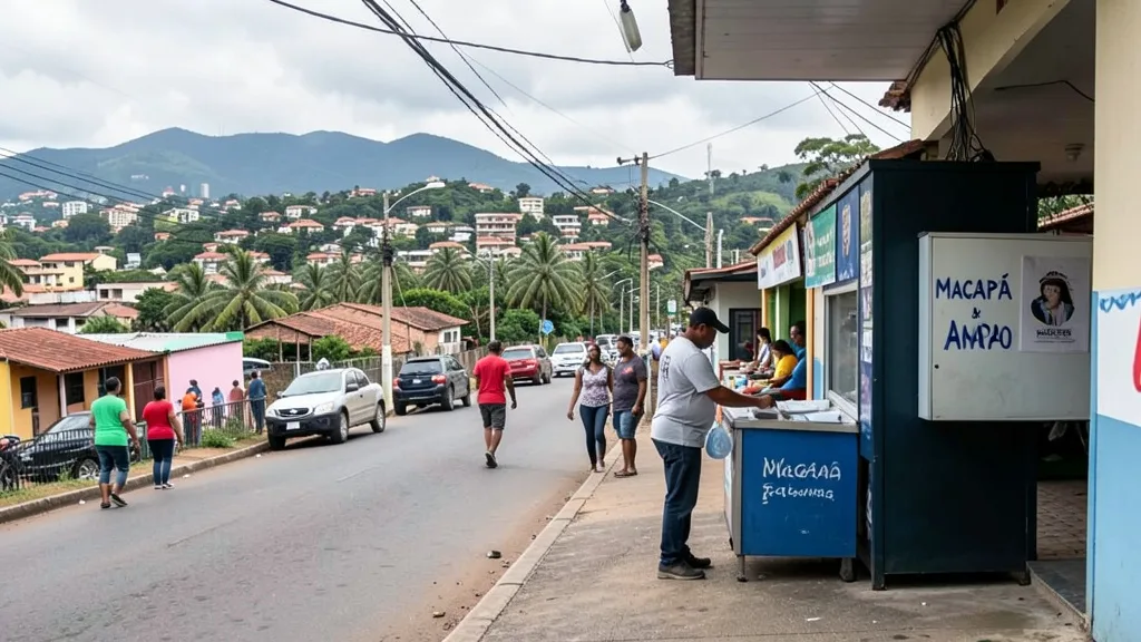 Imagem gerada por IA: Eleitor deixa local de votação em Macapá, capital do Amapá.