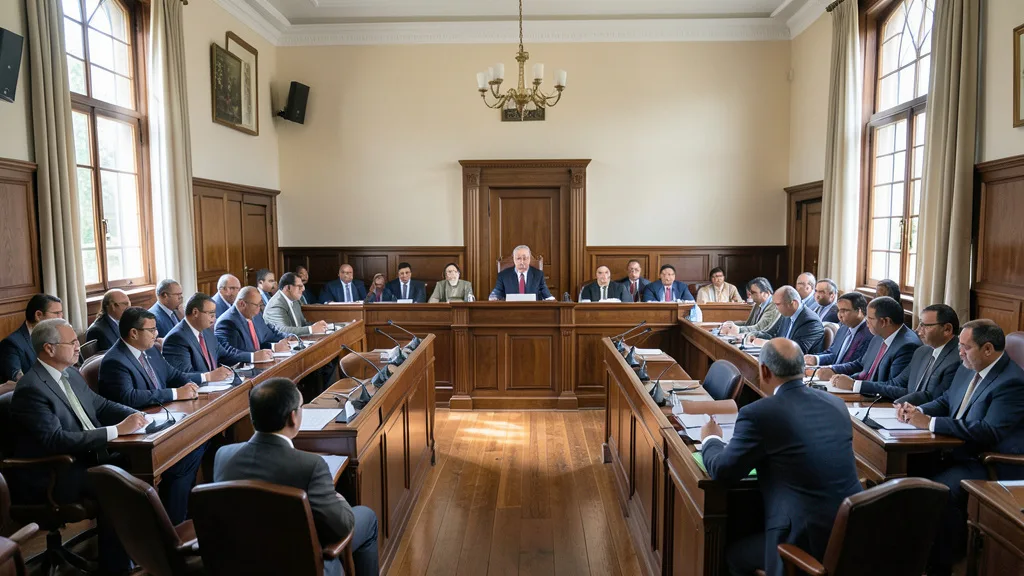 Imagem gerada por IA: Plenário da Assembleia Nacional da Nicarágua durante uma sessão.