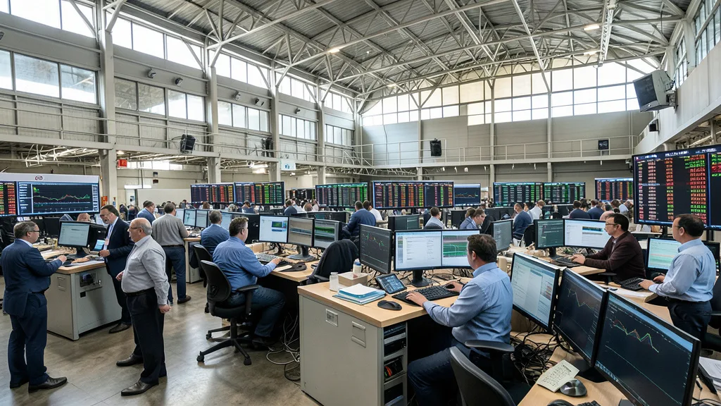 Imagem gerada por IA: Operadores acompanham as negociações na bolsa de valores brasileira.