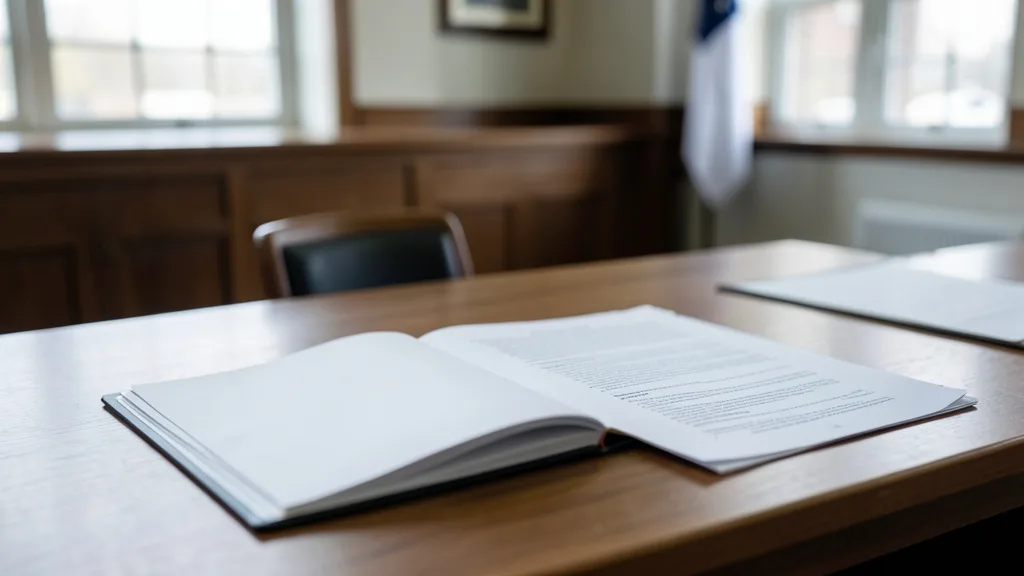 Imagem gerada por IA: Documentos eleitorais sobre uma mesa em ambiente institucional.