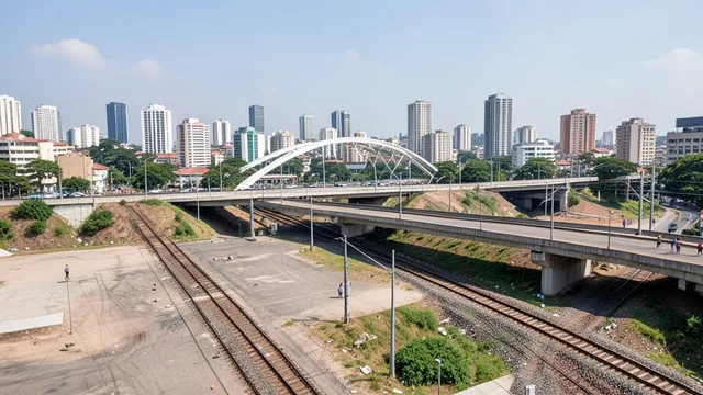 Imagem gerada por IA: Área sob o viaduto Engenheiro Orlando Murgel, onde será implantado o Parque do Moinho, no centro de São Paulo.