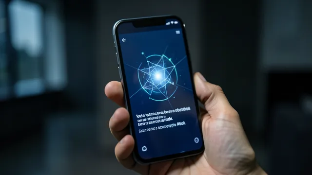 Imagem gerada por IA: Celular exibindo um anúncio, em uma imagem que representa o risco de espionagem digital.