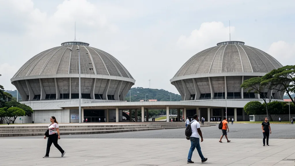 Imagem gerada por IA: Edifícios do Congresso Nacional em Brasília vistos a partir da praça central.