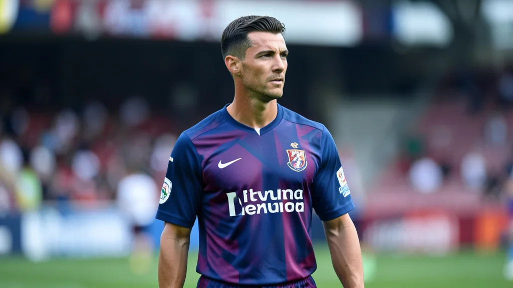 Imagem gerada por IA: Cristiano Ronaldo em campo durante um treino da seleção portuguesa.
