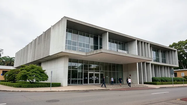 Fachada do Tribunal Superior Eleitoral, em Brasília, sob luz do dia.