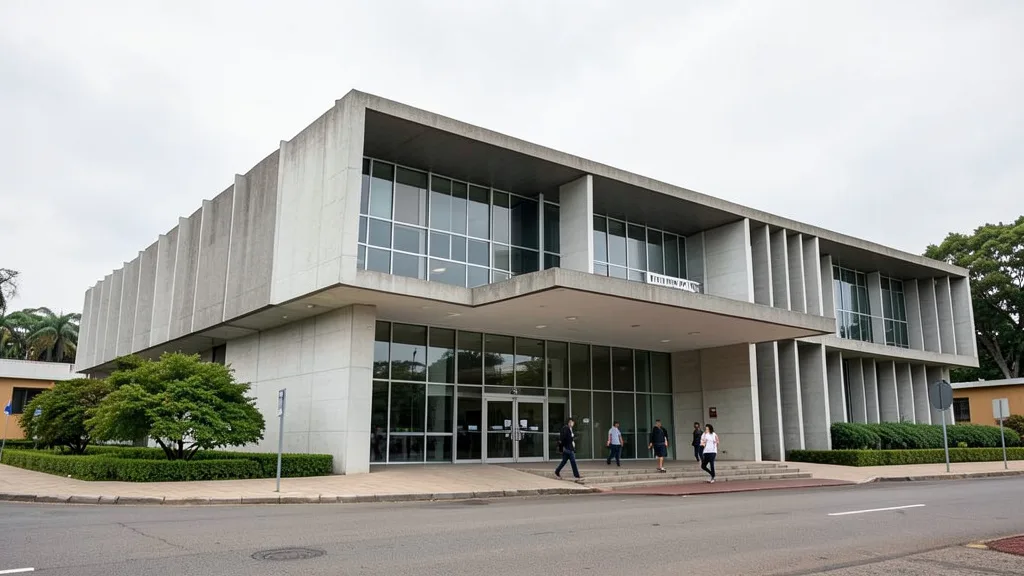 Fachada do Tribunal Superior Eleitoral, em Brasília, sob luz do dia.
