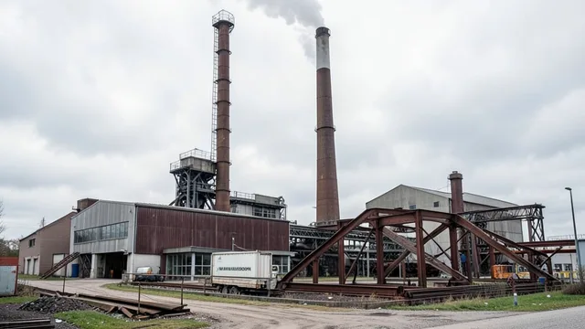 Imagem gerada por IA: Instalações industriais de uma siderúrgica em Unterwellenborn, na Alemanha.