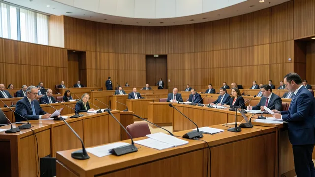 Imagem gerada por IA: Plenário do Senado preparado para sessões de discussão sobre a PEC da escala 6x1.
