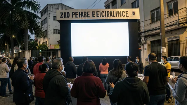 Imagem gerada por IA: Eleitores acompanham a apuração em um local de votação no Rio de Janeiro.