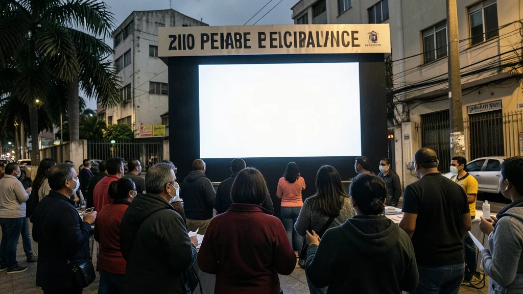 Imagem gerada por IA: Eleitores acompanham a apuração em um local de votação no Rio de Janeiro.