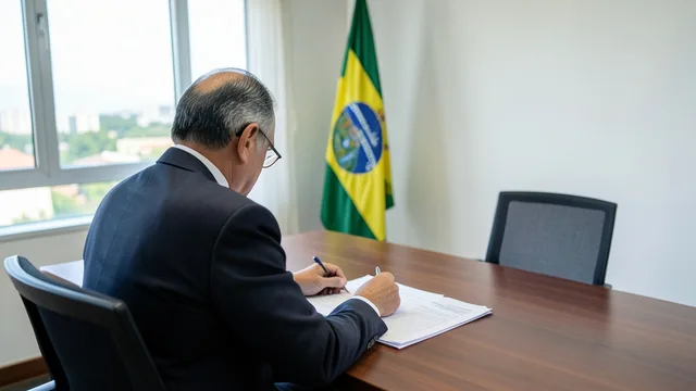 Imagem gerada por IA: Sala de reunião em Brasília preparada para uma conversa sobre a estratégia da campanha eleitoral.