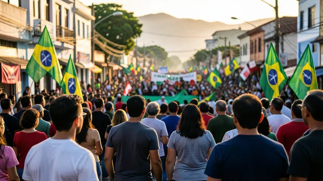 Movimentação de apoiadores em uma rua de Maceió durante o período eleitoral.
