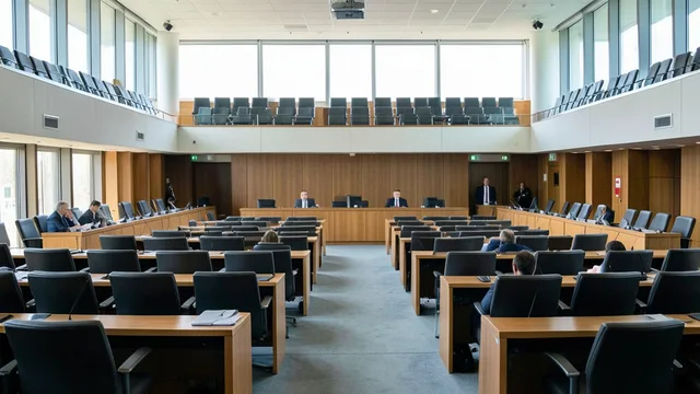 Imagem gerada por IA: Plenário do Knesset, o Parlamento de Israel, visto ao fundo.