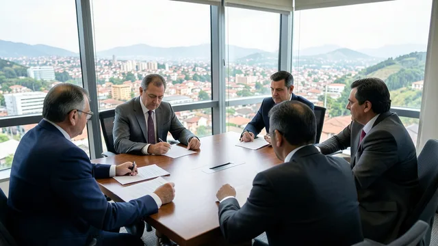 Imagem gerada por IA: Integrantes de uma equipe econômica analisam documentos em uma reunião sobre as contas estaduais.