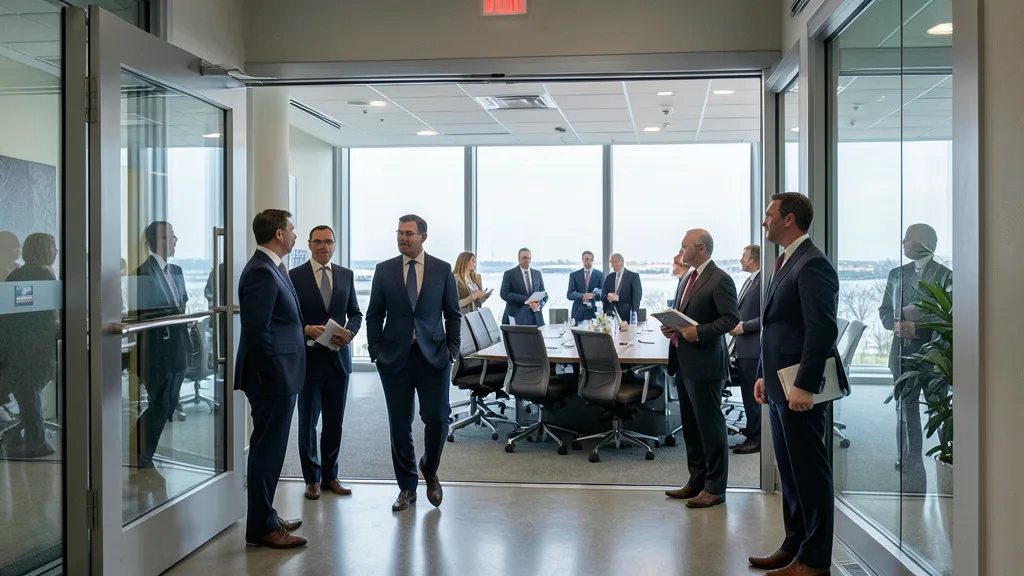 Imagem gerada por IA: Diplomatas chegam a um local de negociações em Miami.