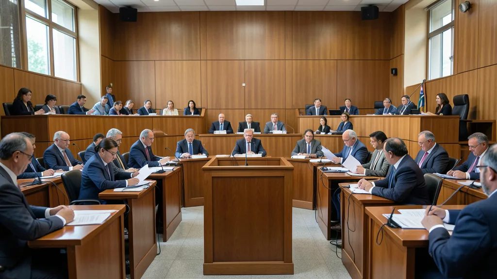 Imagem gerada por IA: Plenário do Senado durante debate sobre a proposta de segurança pública.