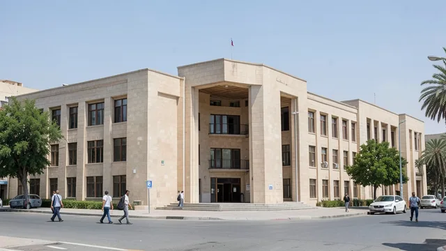 Imagem gerada por IA: Edifício do Parlamento da Jordânia em Amã, visto do lado de fora.