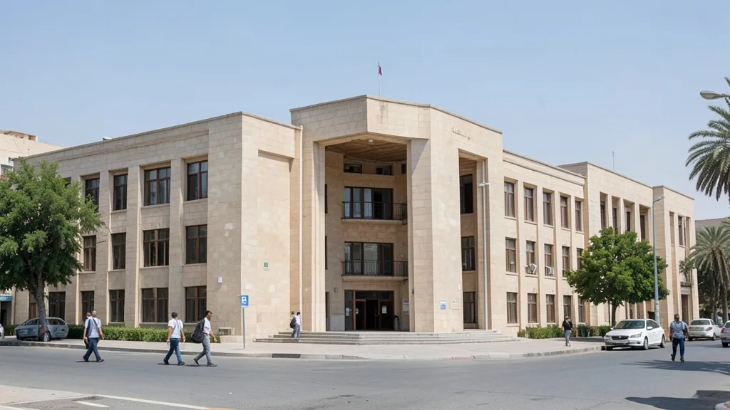 Imagem gerada por IA: Edifício do Parlamento da Jordânia em Amã, visto do lado de fora.