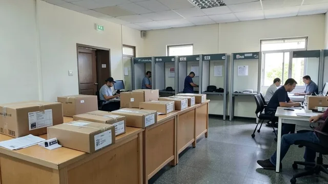 Imagem gerada por IA: Urnas eletrônicas e cabines de votação em uma seção eleitoral no Rio de Janeiro.