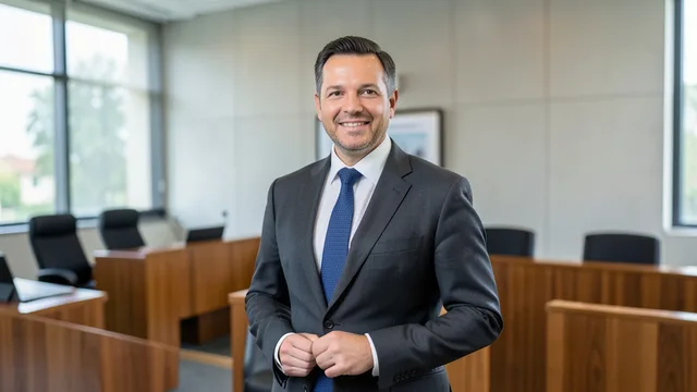 Imagem gerada por IA: Deputado eleito em pé em uma assembleia legislativa.