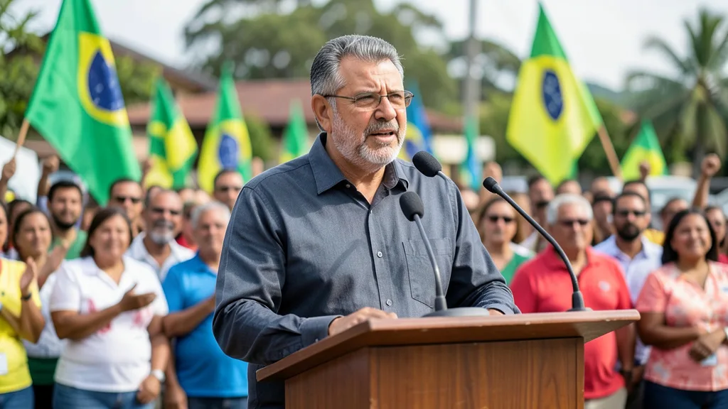 Imagem gerada por IA: Jerônimo Rodrigues discursa em evento público na Bahia
