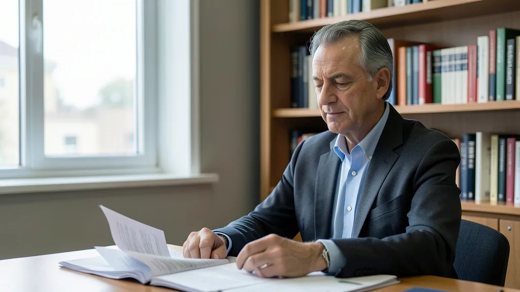 Imagem gerada por IA: Joseph Stiglitz em um escritório universitário, sentado diante de uma estante de livros.