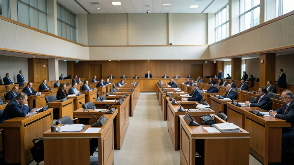 Imagem gerada por IA: Plenário da Câmara dos Deputados, onde uma proposta sobre maioridade penal está em análise.