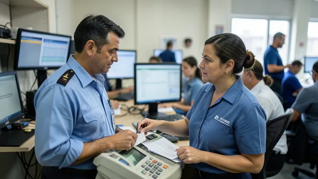 Imagem gerada por IA: Funcionário acompanha a apuração de votos em uma sala de operação eleitoral.