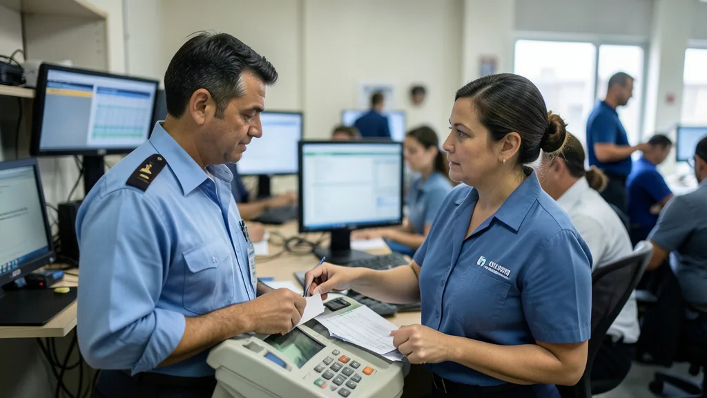 Imagem gerada por IA: Funcionário acompanha a apuração de votos em uma sala de operação eleitoral.