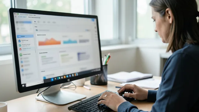 Imagem gerada por IA: Pesquisador analisa anúncios suspeitos em uma tela de computador.