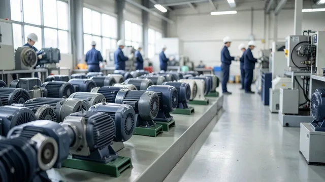 Componentes e motores industriais em uma fábrica japonesa.