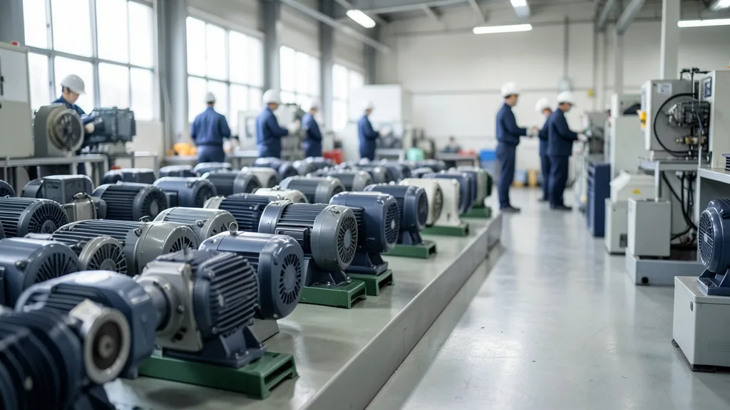 Componentes e motores industriais em uma fábrica japonesa.