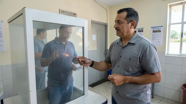 Imagem gerada por IA: Nikolas Ferreira vota em uma seção eleitoral em Belo Horizonte.