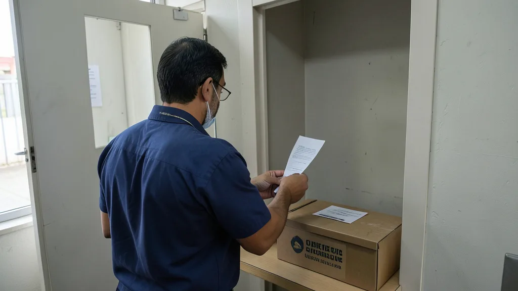 Imagem gerada por IA: Eleitor vota em uma cabine durante a eleição presidencial.