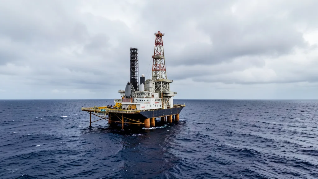 Navio de exploração de petróleo em águas profundas na costa do Amapá.