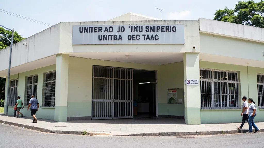 Imagem gerada por IA: Entrada fechada de um consulado dos Estados Unidos no Brasil, com pedestres ao fundo.