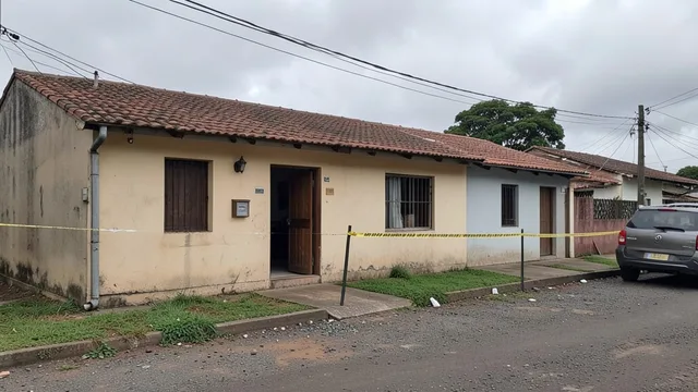 Imagem gerada por IA: Casa em Candelária isolada durante investigação policial.