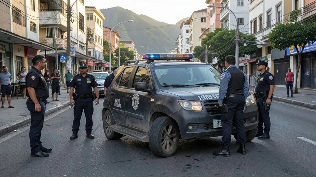 Imagem gerada por IA: Policiais participam de operação em uma rua do Rio de Janeiro.