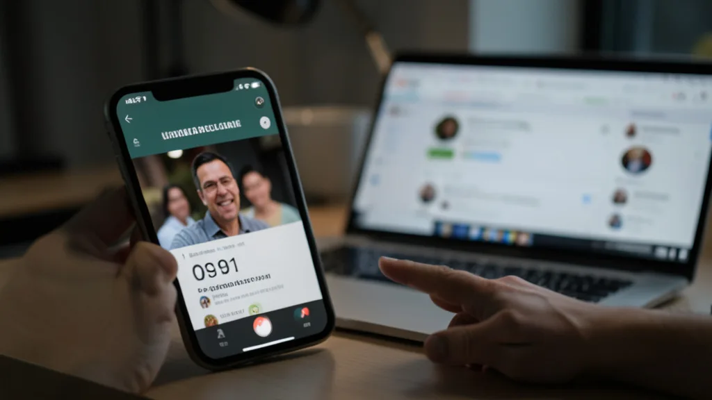 Imagem gerada por IA: Celular com vídeo de doação e computador em uma cena que representa fraude online.