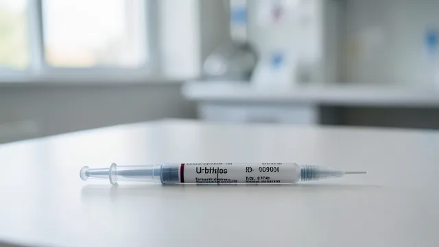 Imagem gerada por IA: Caneta injetável sem marca sobre uma mesa em ambiente clínico