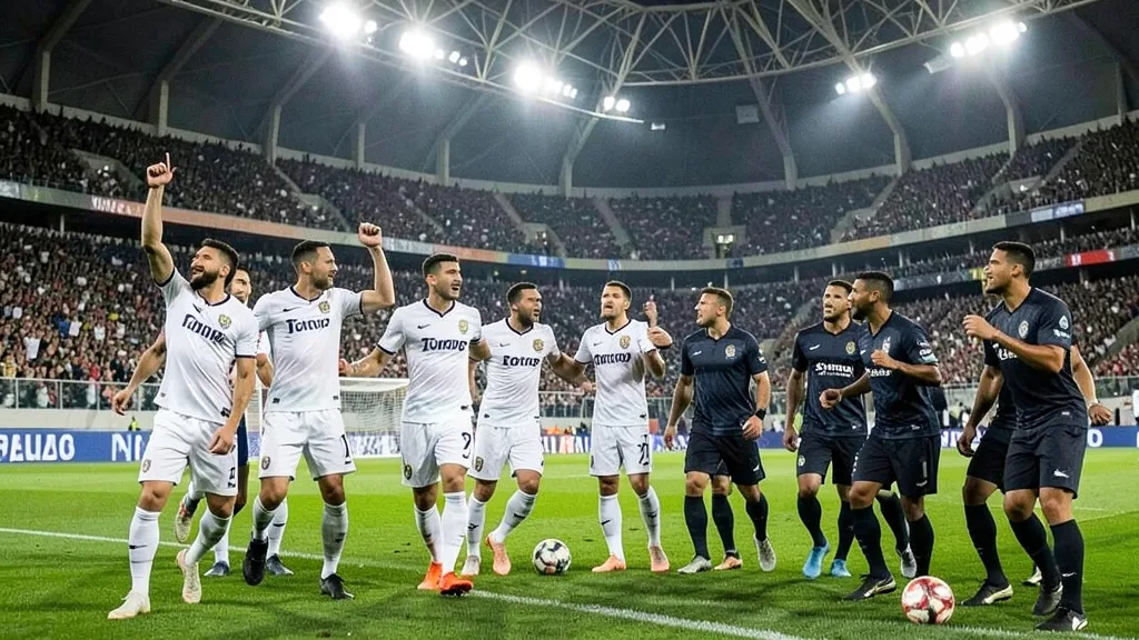 Jogadores do Santos comemoram um gol em campo durante partida contra o São Paulo no Morumbi.