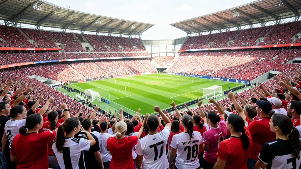 Torcida lota o Morumbis durante uma final de futebol feminino.