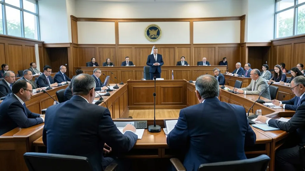 Imagem gerada por IA: Plenário do Senado durante uma sessão sobre a PEC da Segurança Pública.