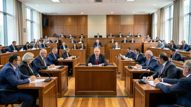 Imagem gerada por IA: Sessão no plenário do Senado durante a votação de uma proposta sobre a jornada de trabalho.
