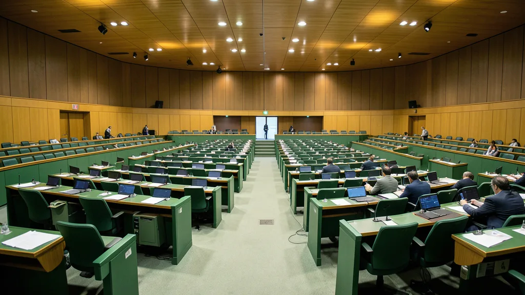 Imagem gerada por IA: Plenário do Senado após a votação da proposta sobre a jornada de trabalho.