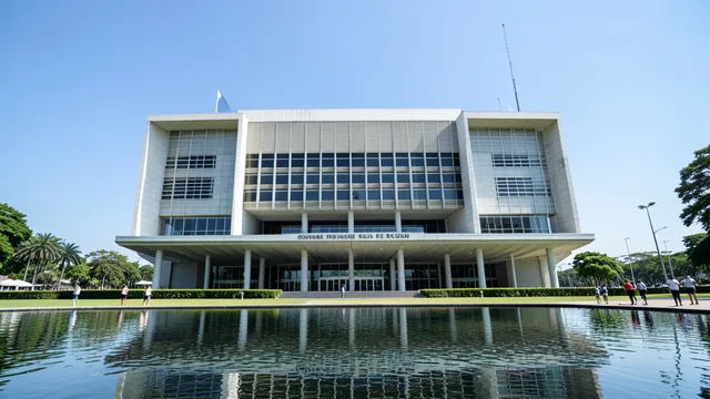 Imagem gerada por IA: Edifício do Supremo Tribunal Federal em Brasília, visto de frente durante o dia.